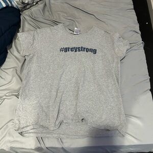 Gray T-Shirt with #greystrong Print